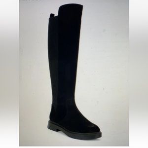 Antonio Melani Leather Ribbed Feabric Boots